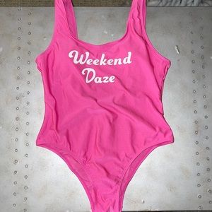 Hot pink one piece swimsuit